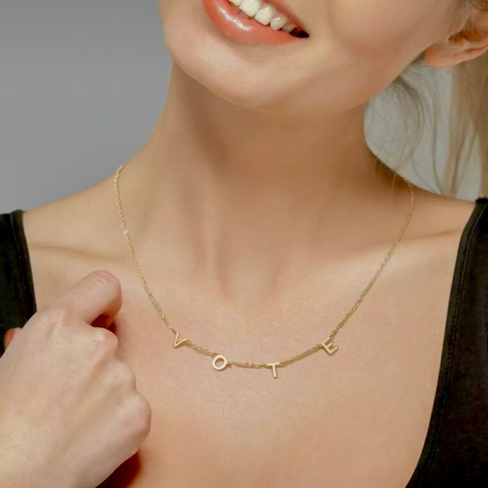 ✨LAST 1✨“VOTE” NECKLACE IN GOLD - NOT RESTOCKING - Picture 7 of 9